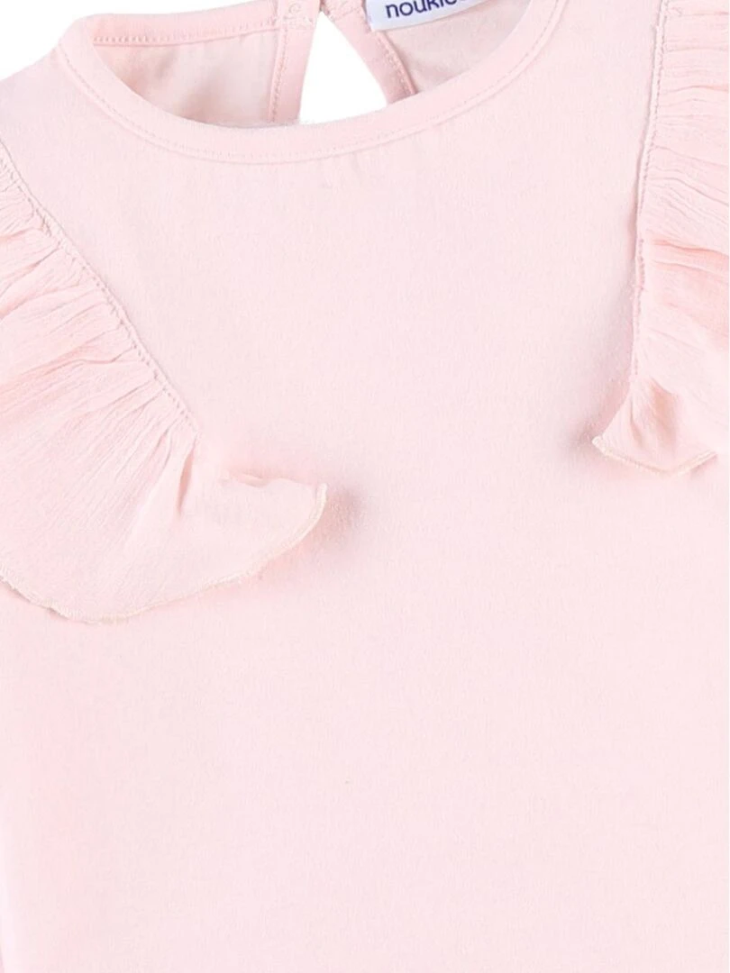 Blouse maille longues manches à volants  clair   Noukie's   Rose