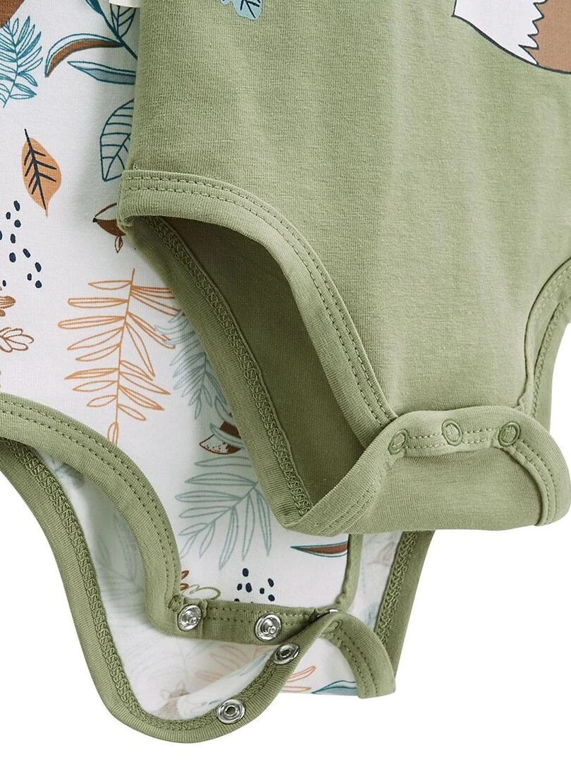 Lot de 2 bodies bébé manches longues Montreal   Kaki