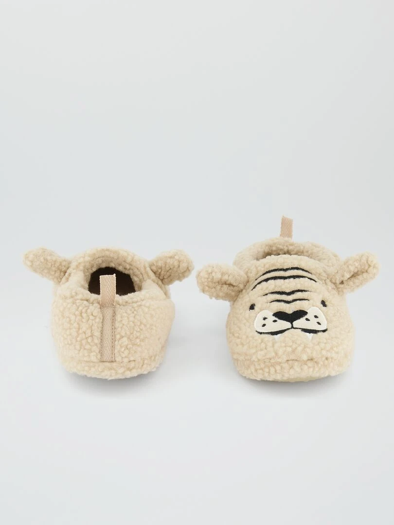 Chaussons en sherpa   Beige
