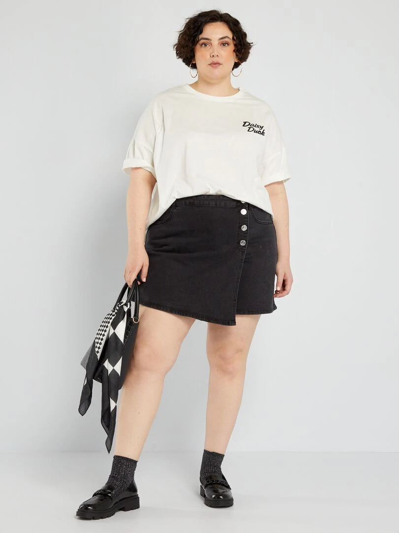 Jupe short en denim Noir