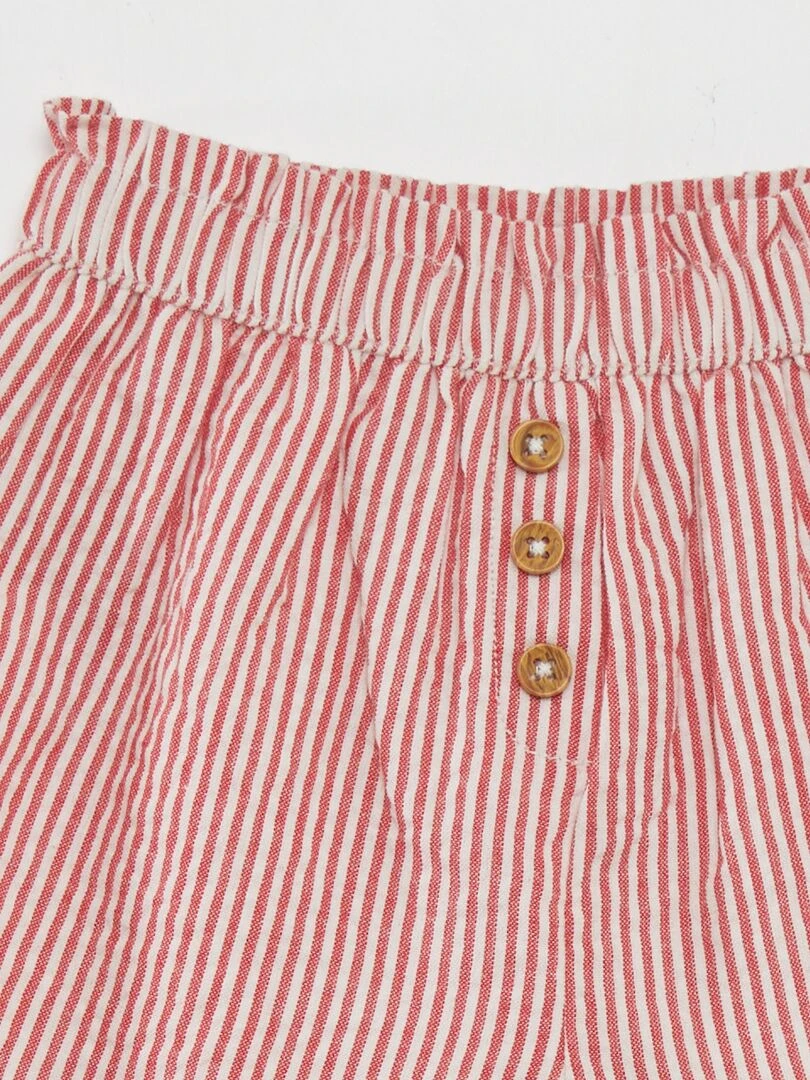 Short rayé   Rouge