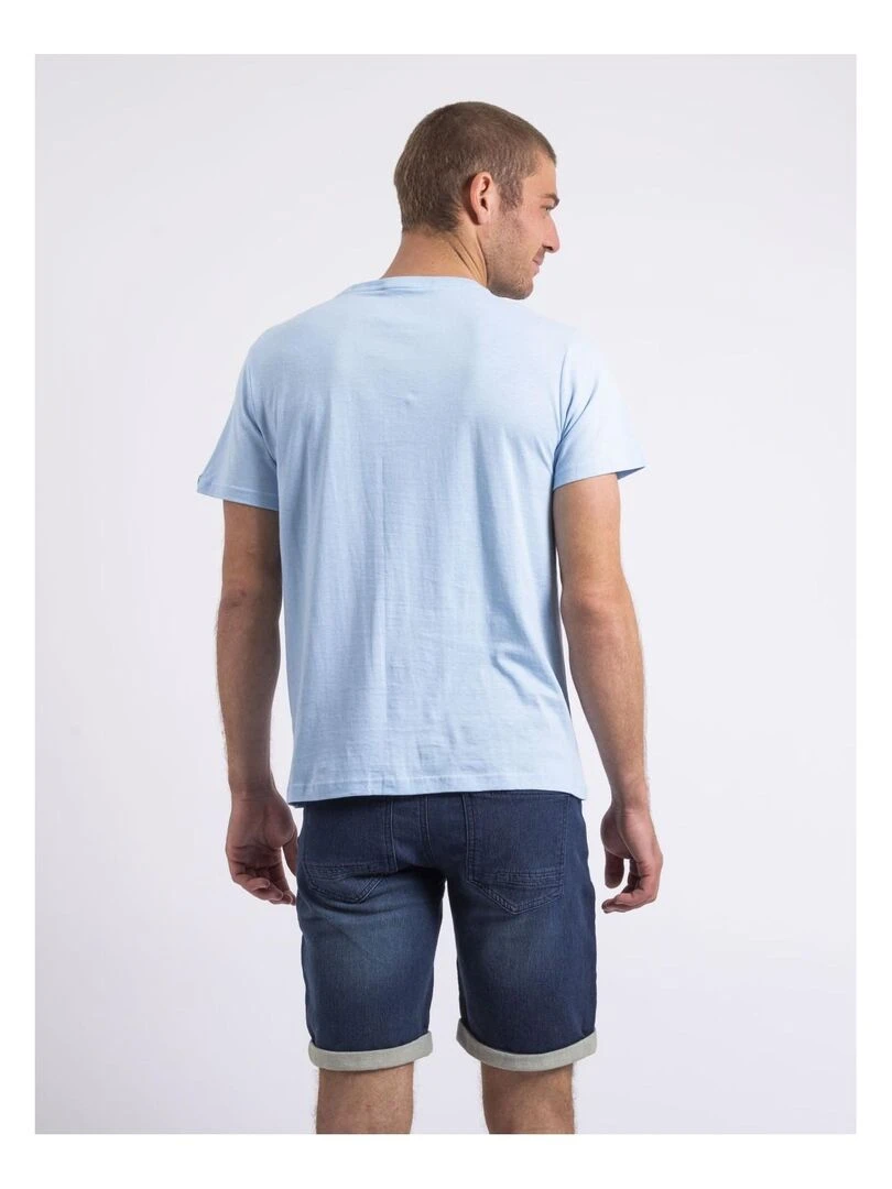 T shirt col rond NULRIK Bleu ciel