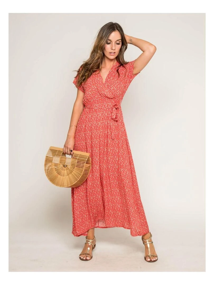 Robe longue imprimée IBERTY Rouge
