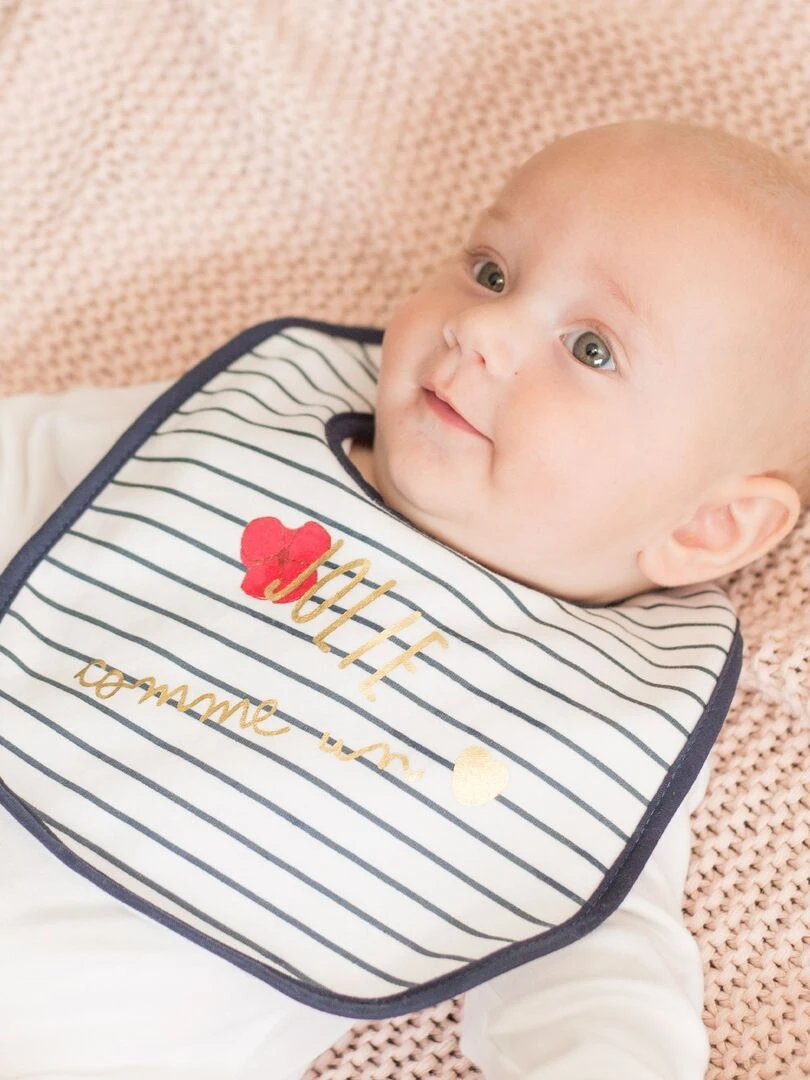 Lot de 7 bavoirs bébé Kinousses Bleu