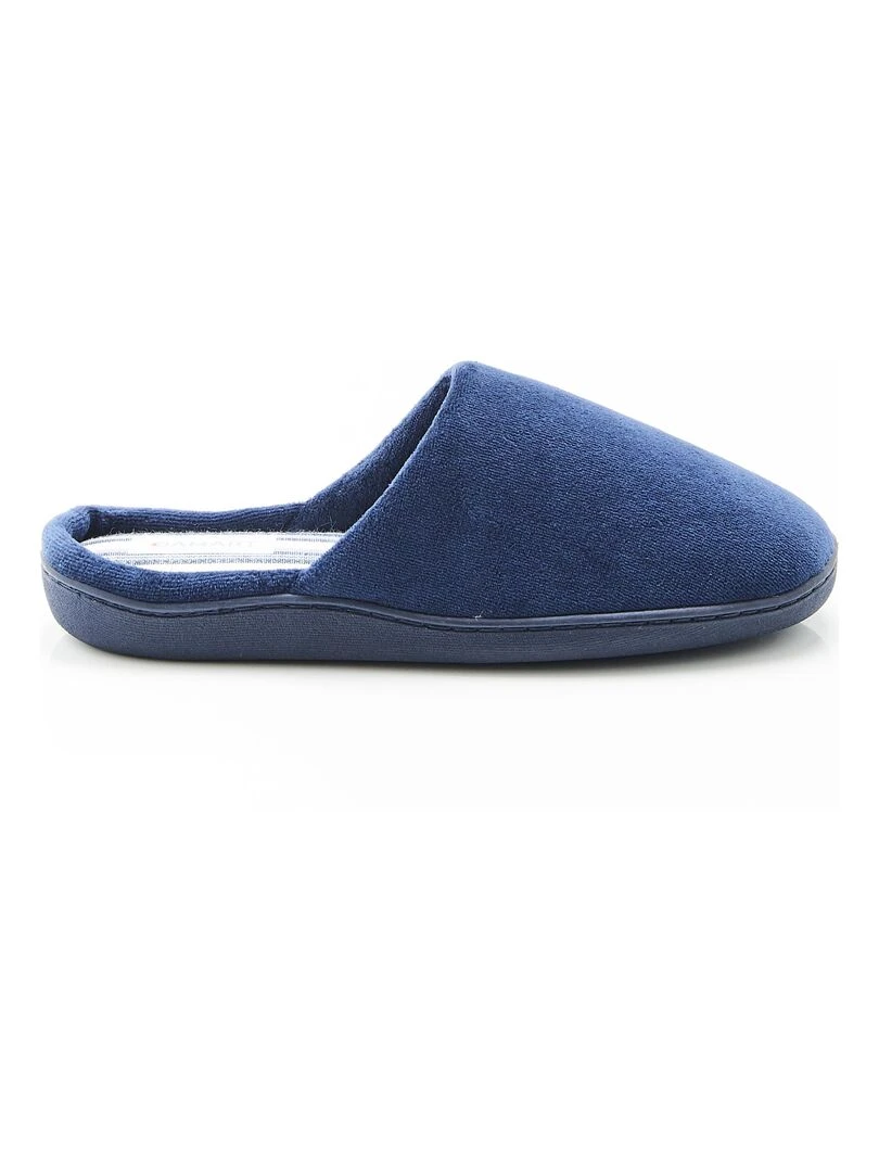 Mules en velours   Damart   Bleu méditerranée