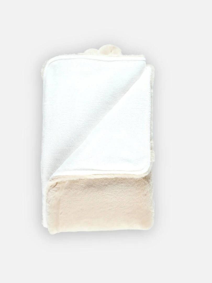 Couverture 75 x 100 cm longs poils    Blanc