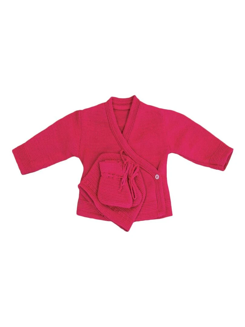 Brassière + Bonnet + Chaussons LES CHATOUNETS Rose fushia