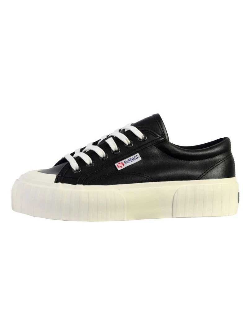 Basket à Lacet Superga Stripe Webbing Noir