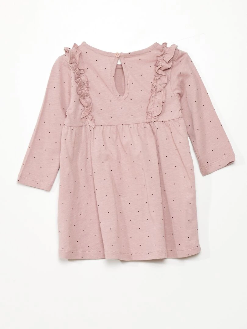 Robe évasée motif pois Rose pois