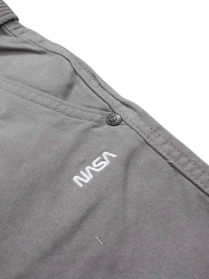 Nasa   Bermuda garçon imprimé logo en coton   Gris