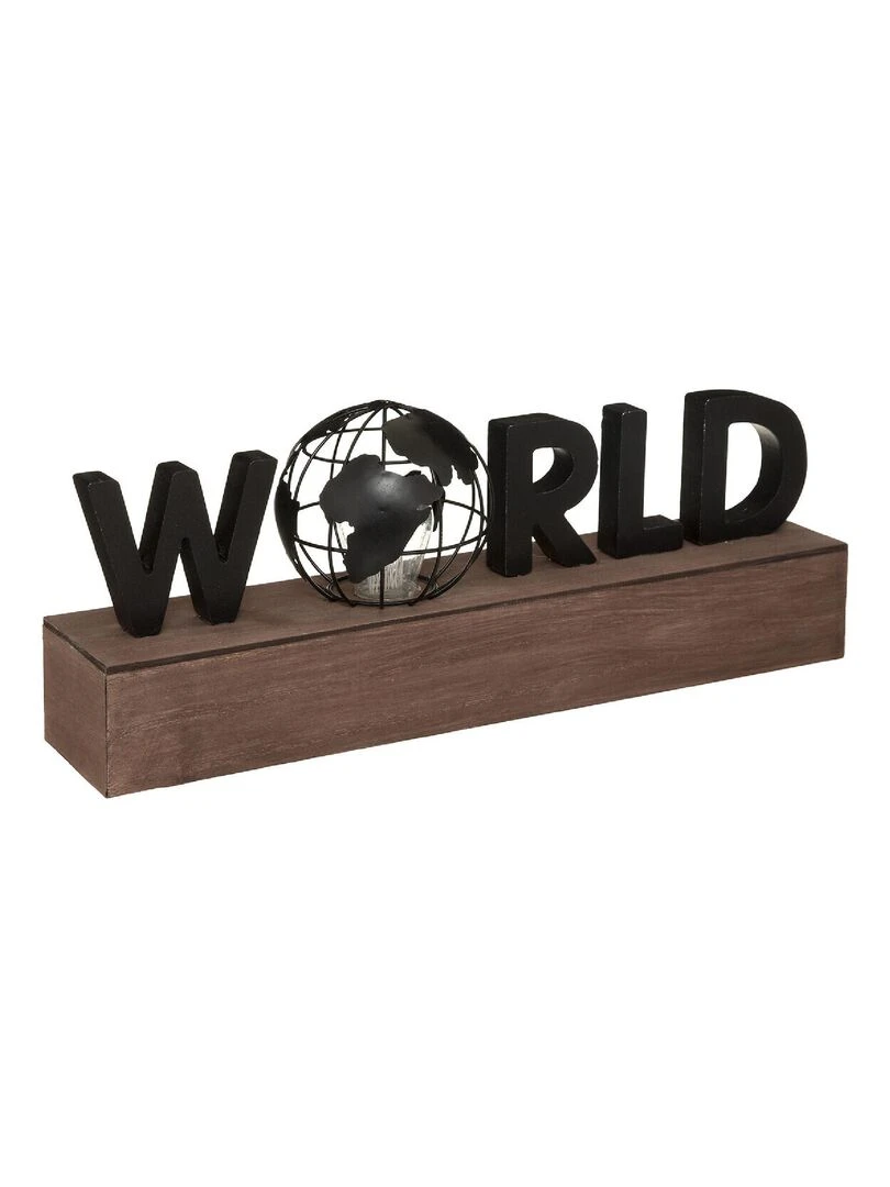 Lampe avec mot "WORLD" Noir