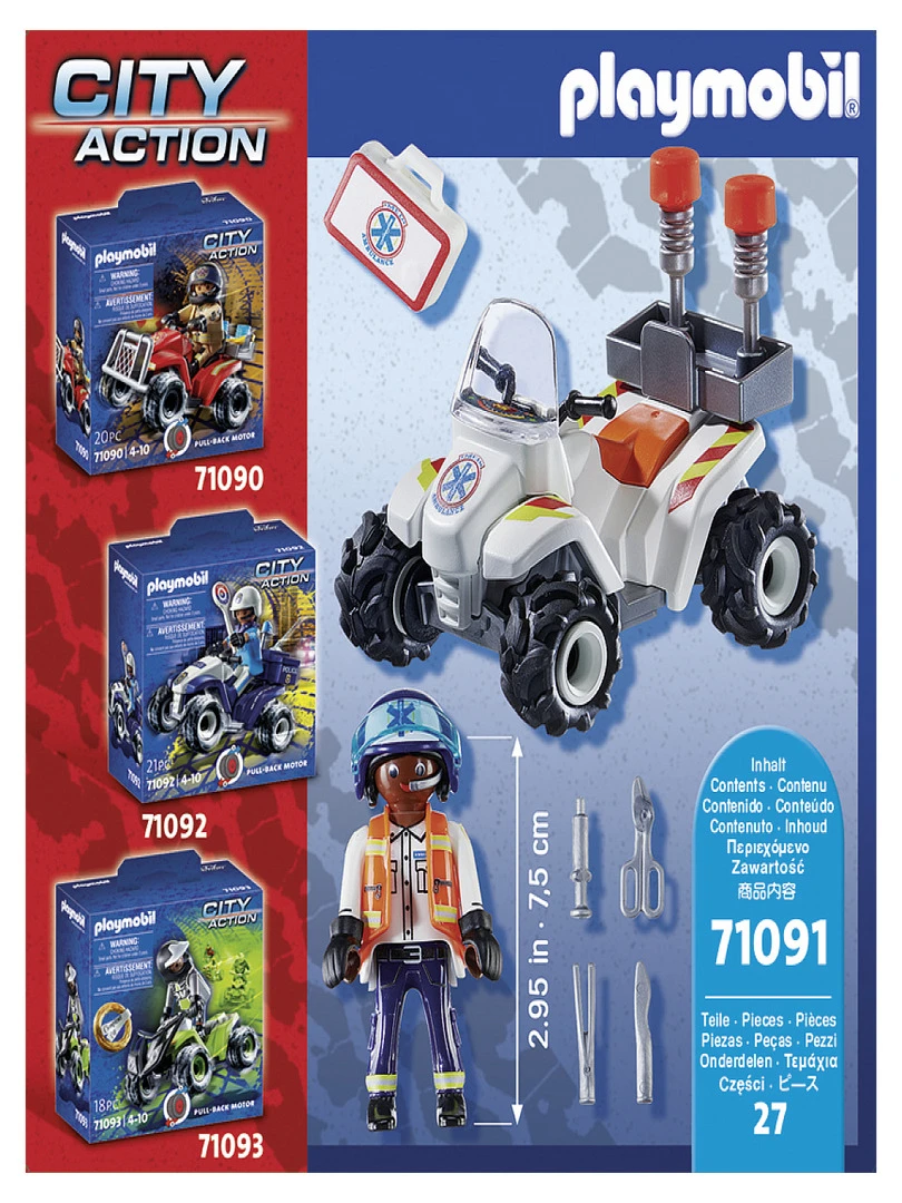 71091 Secouriste Et Quad 'playmobil'   N/A