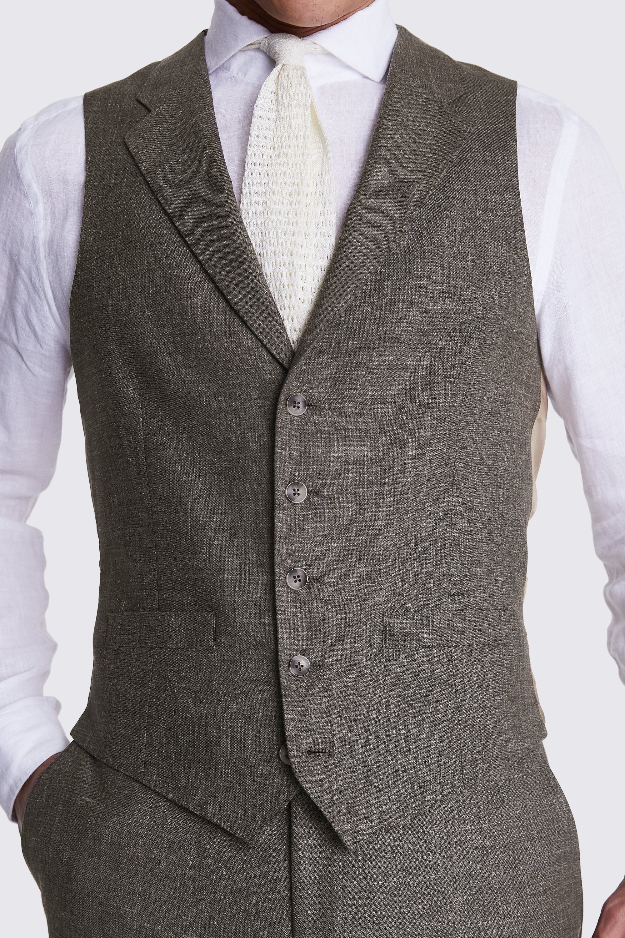 Italian Tailored Fit Brown Waistcoat   Buy Online at Moss