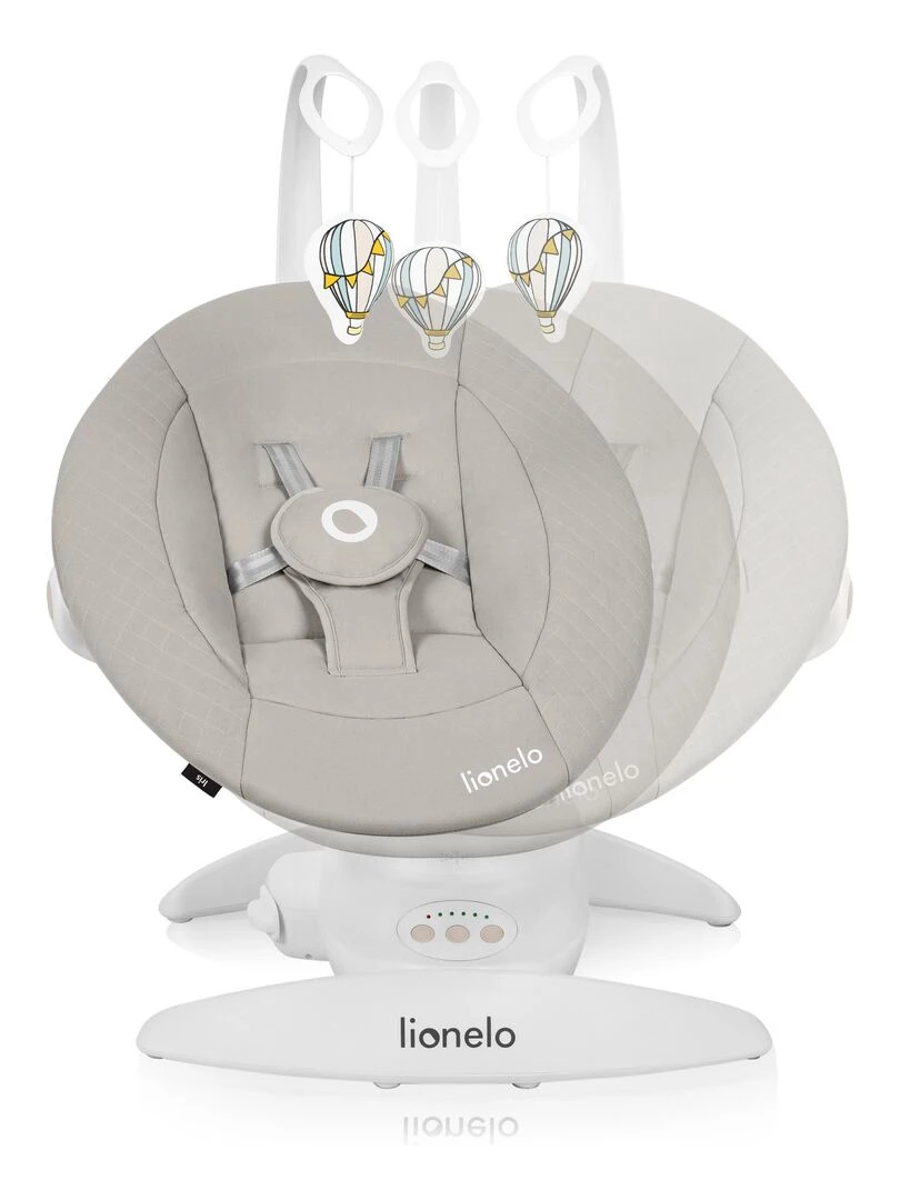 LIONELO Iris Balancelle Bébé Électrique 360° Léger 12 mélodies 3 modes 5 vitesse Beige