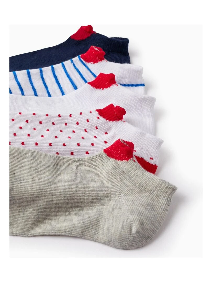 Lot 5 Paires de Socquettes pour Fille 'Cœurs' PICASSO Multicolore