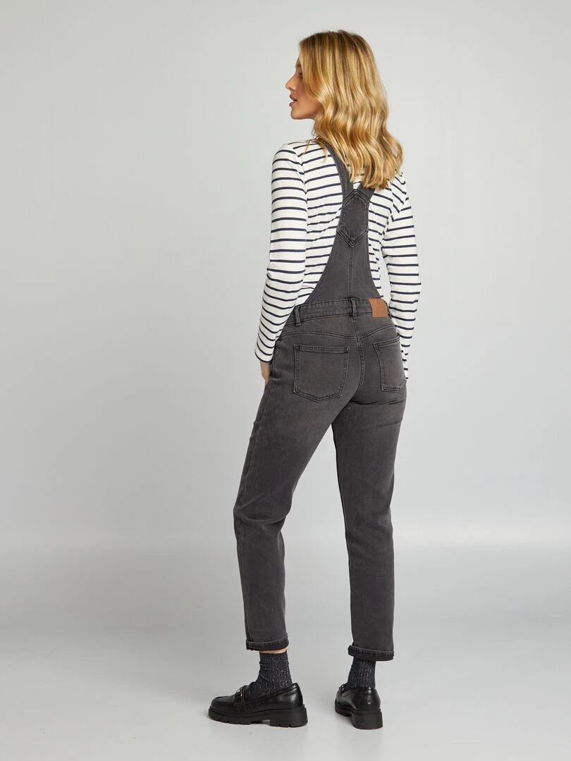Salopette de maternité en denim stretch Gris