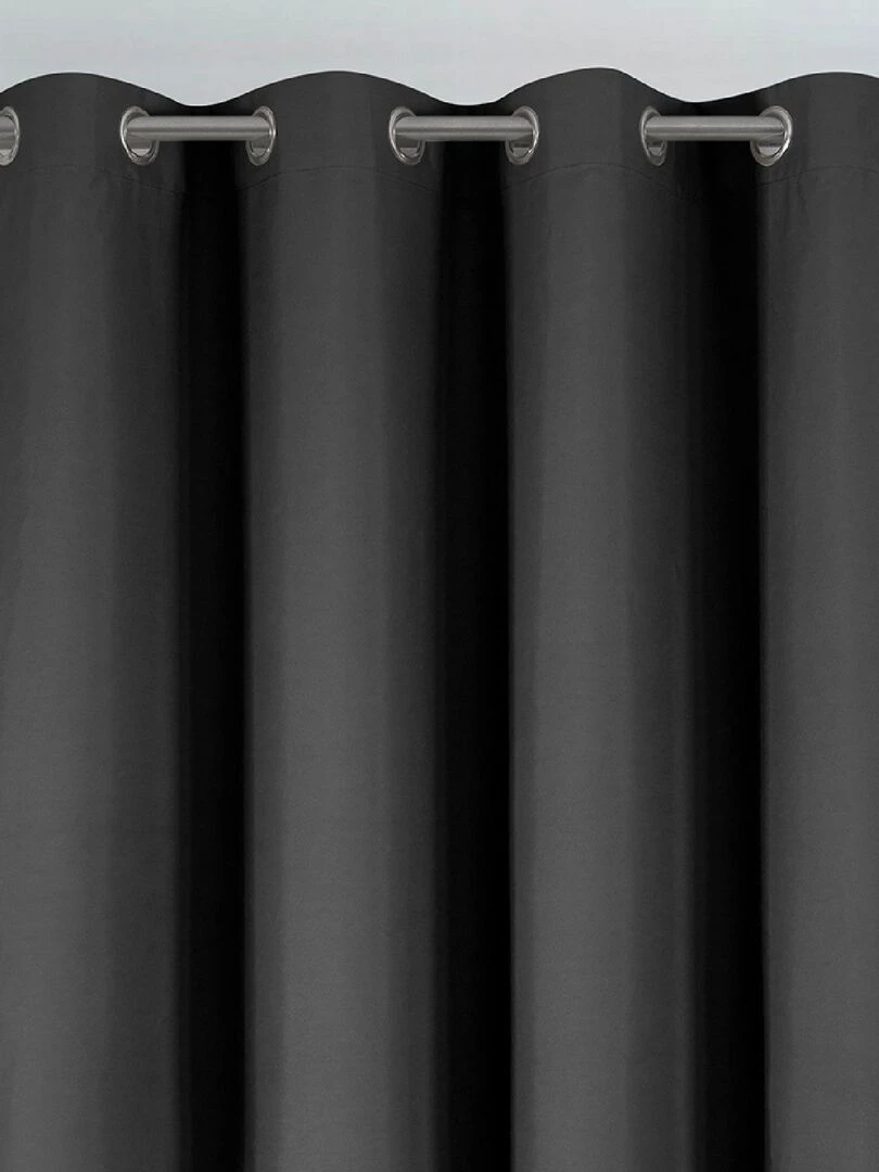 Rideau déco uni occultant et thermique Noir