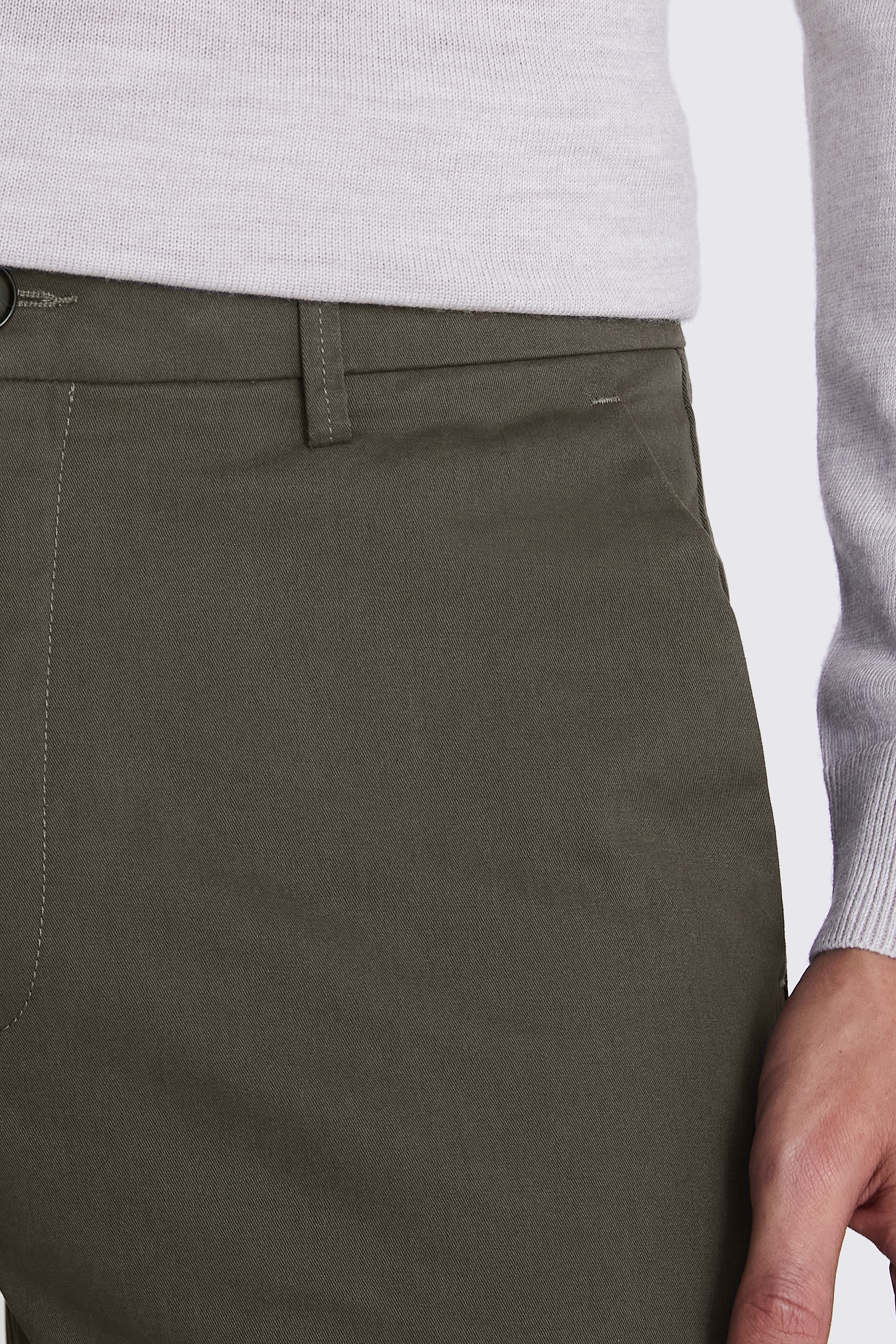 Tailored Fit Off White Stretch Chinos    Buy Online at Moss