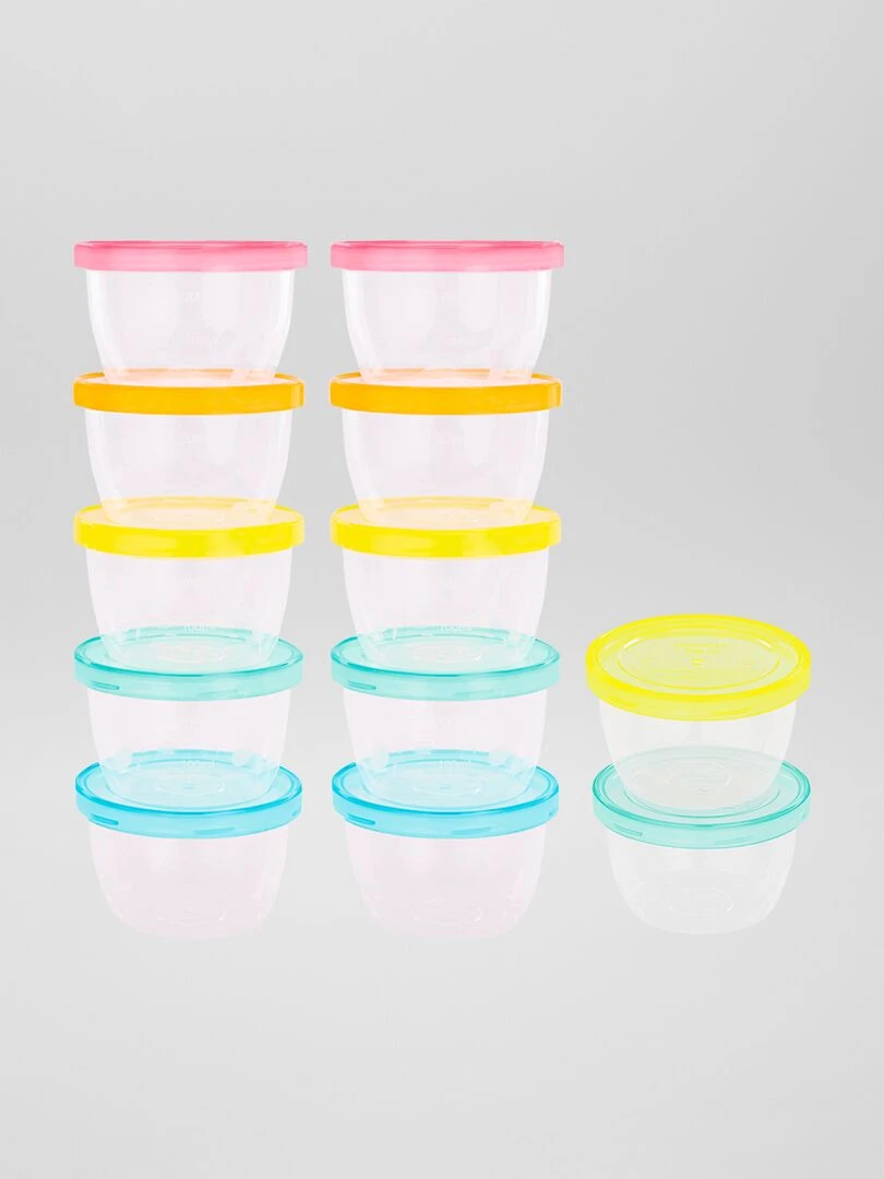 Lot de 12 pots 250 ml 'Badabulle' multicolore