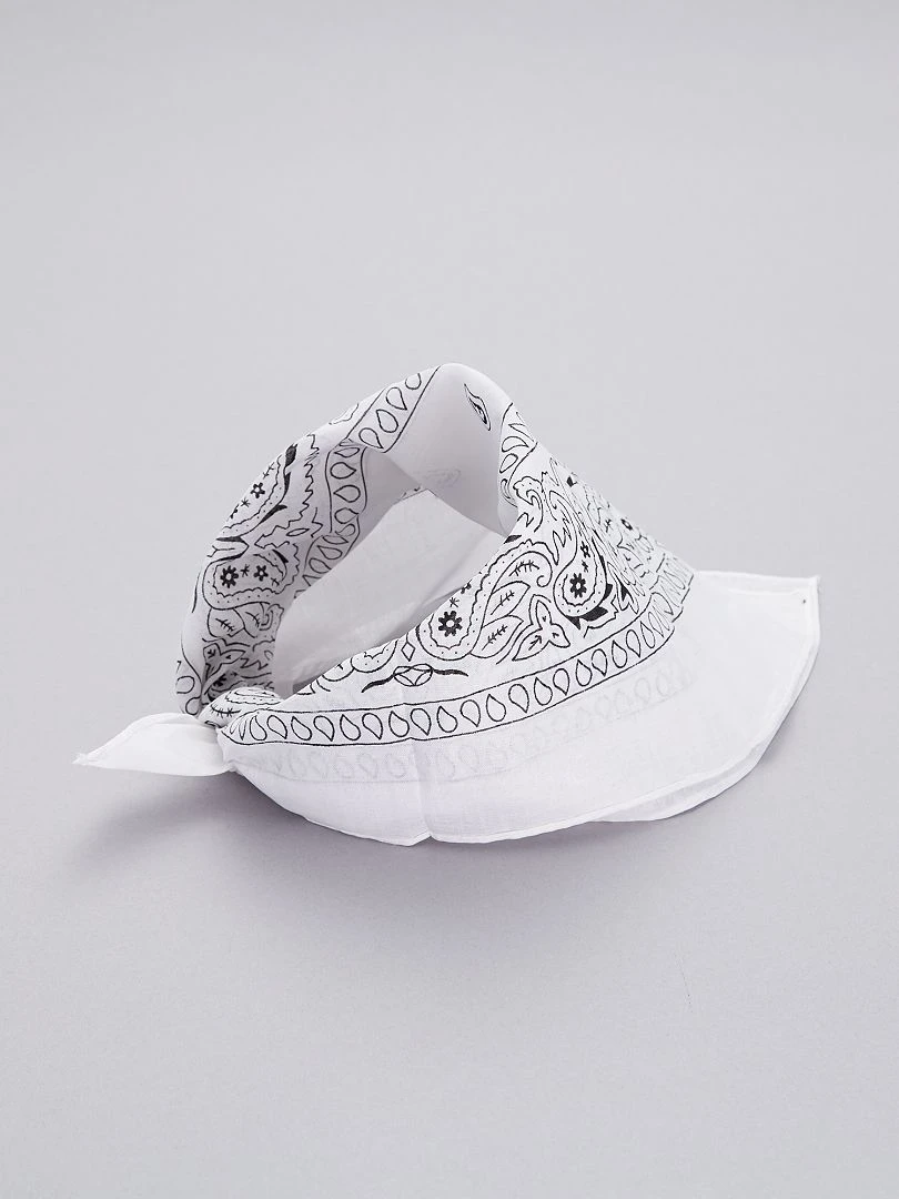 Bandana en coton imprimé blanc