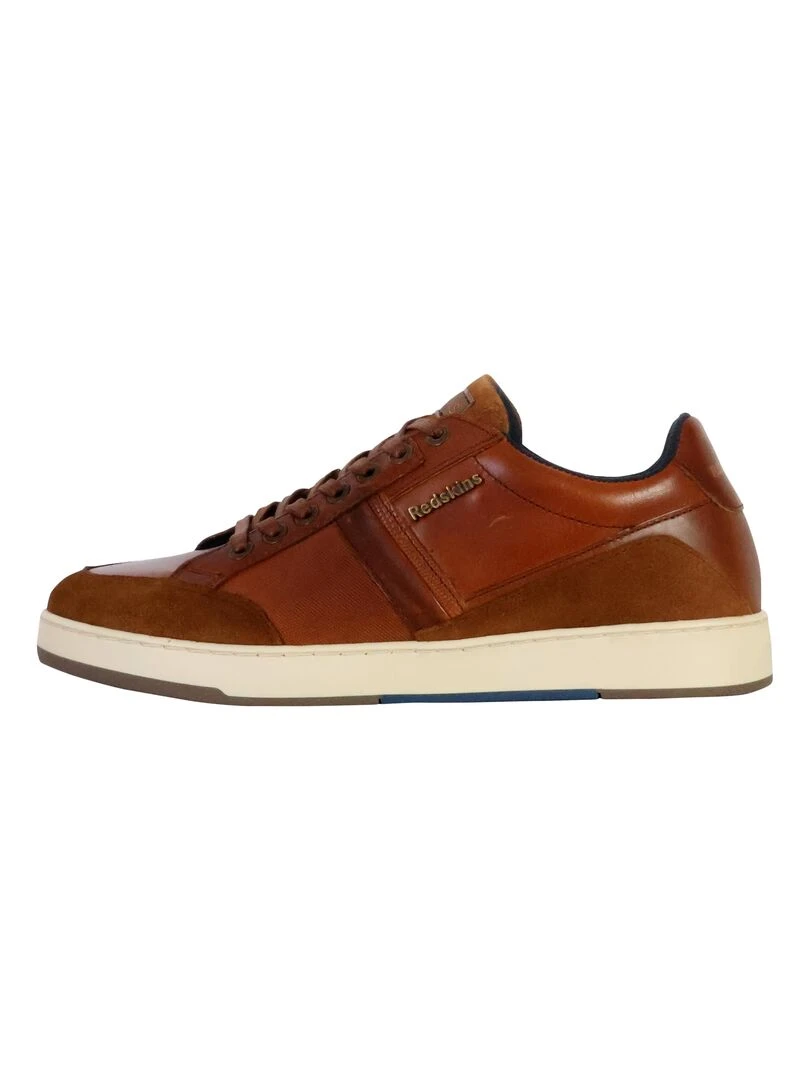 Basket Cuir Redskins Saldan Marron