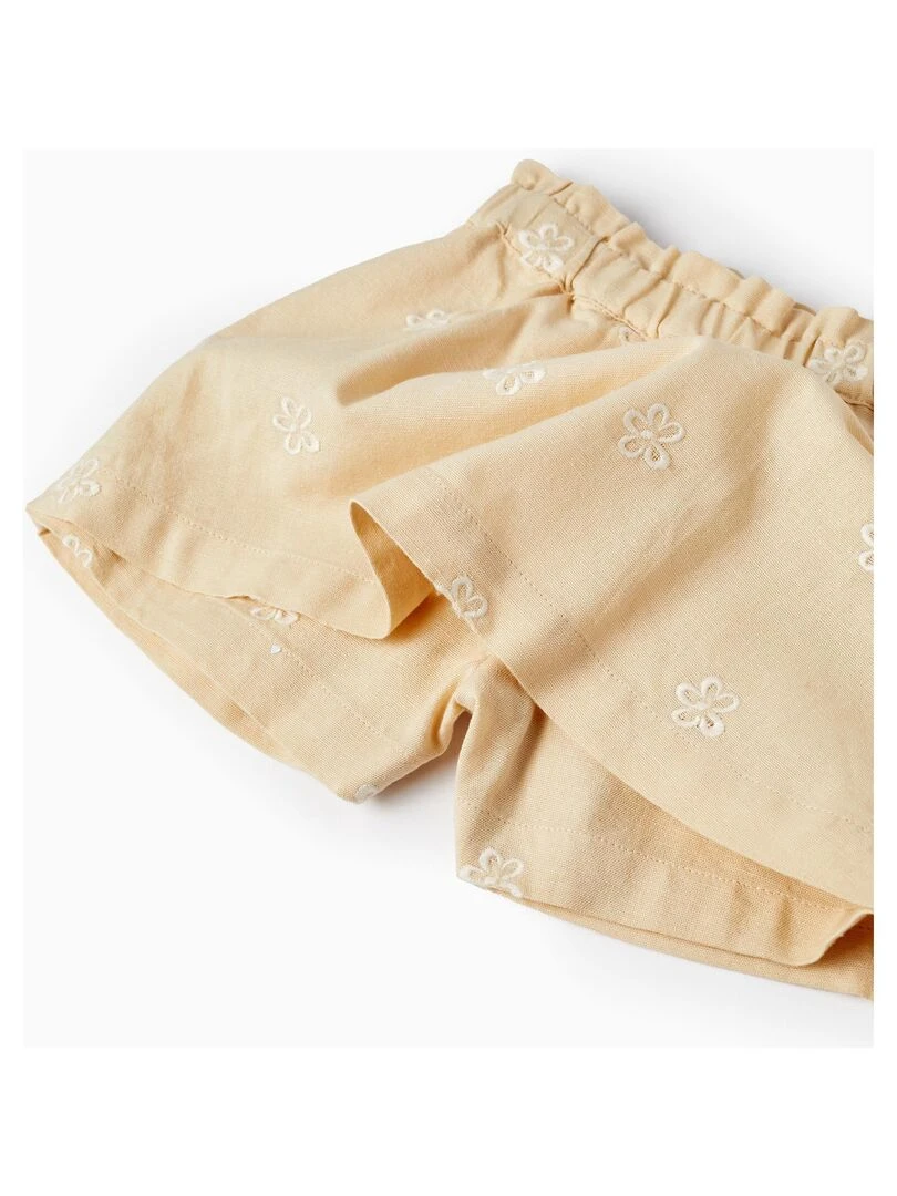 Jupe short avec motif de fleurs brodées pour bébé fille  MATISSE   Beige
