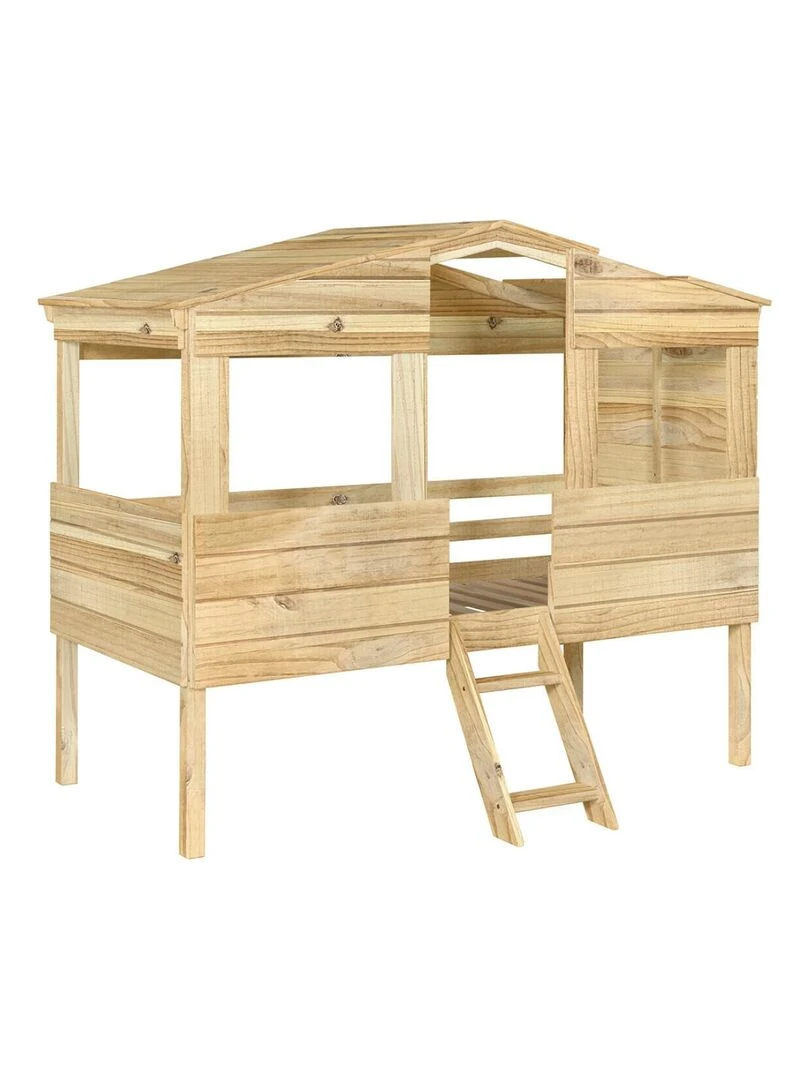 Lit cabane avec matelas Roby AKITEN RETAIL Marron