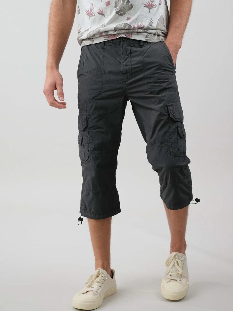 Bermuda homme en popeline 'Deeluxe' gris anthracite