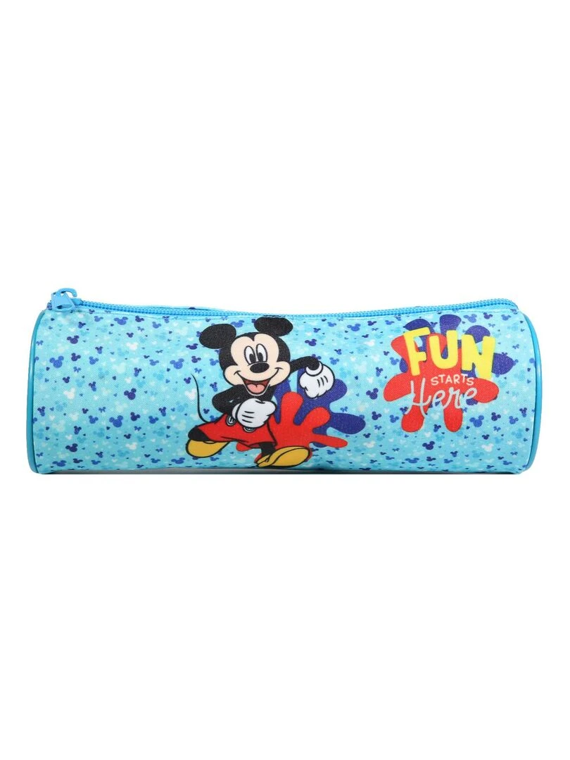 BAGTROTTER Trousse scolaire ronde Disney Mickey Bleue Bleu