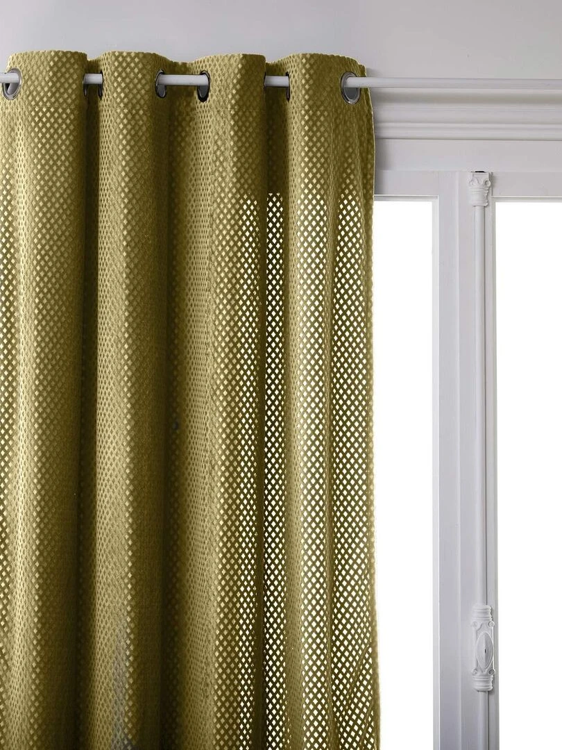 Rideau contemporain aux motifs velours Jaune