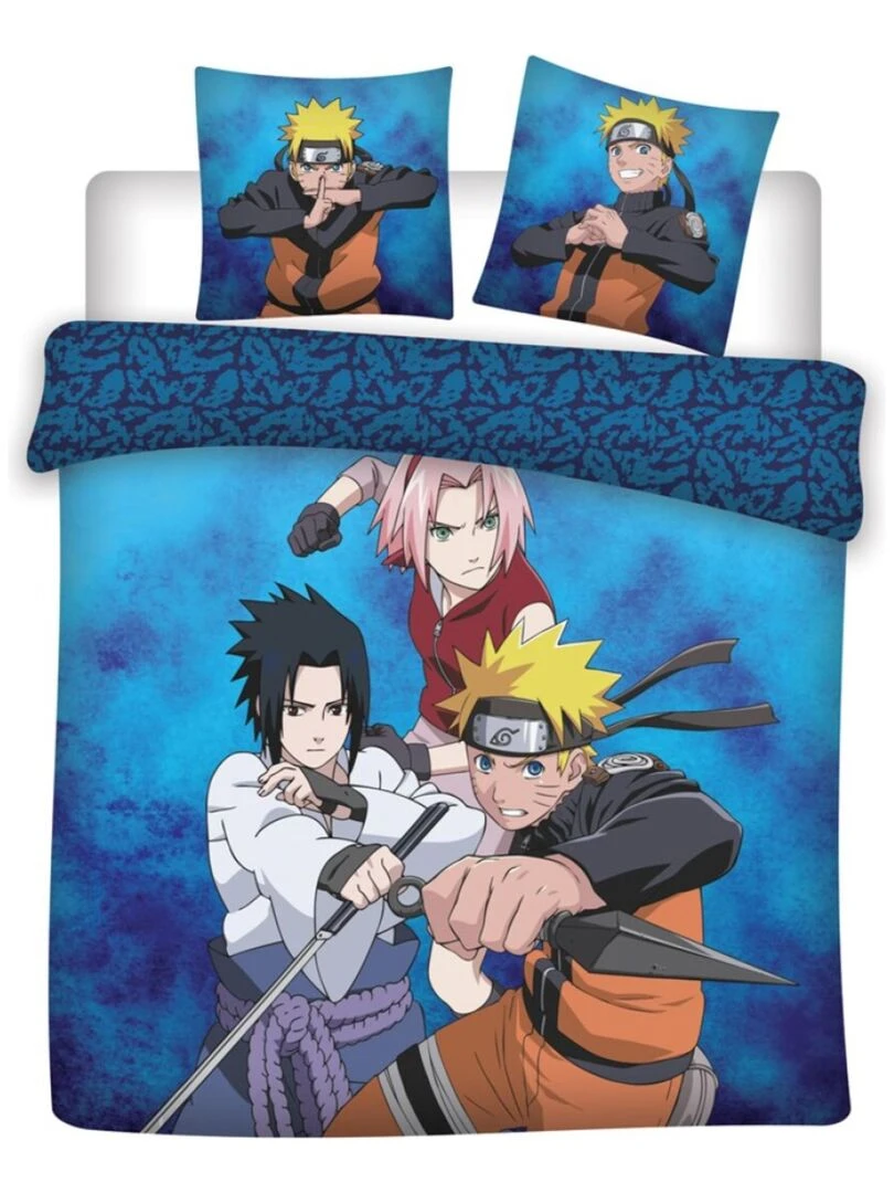 Parure de Lit double Coton Naruto Shippuden Bleu