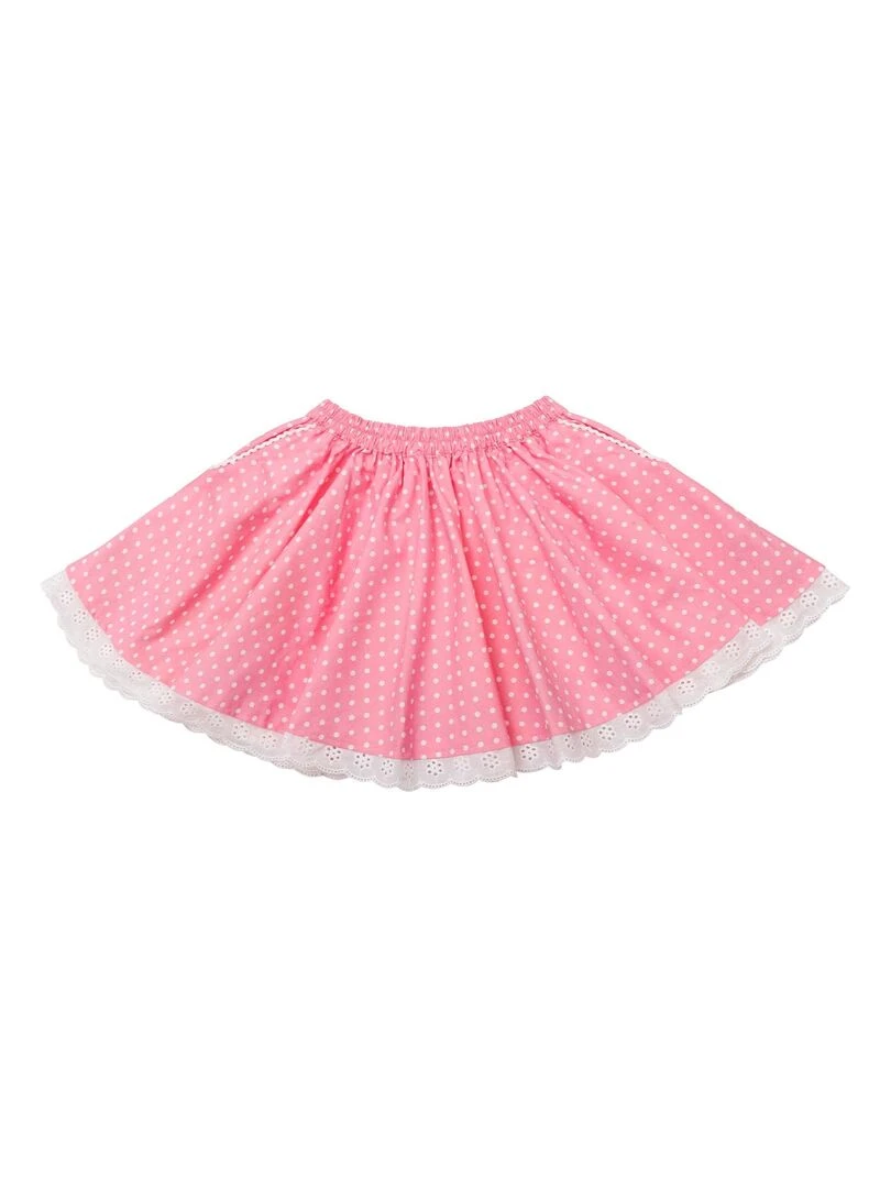 Jupe Qui Tourne Fille  Rose à Pois Blancs  CANCAN   'LA FAUTE A VOLTAIRE'   Rose