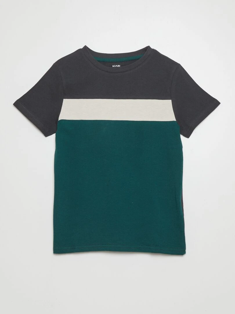 Tee shirt colorblock Vert