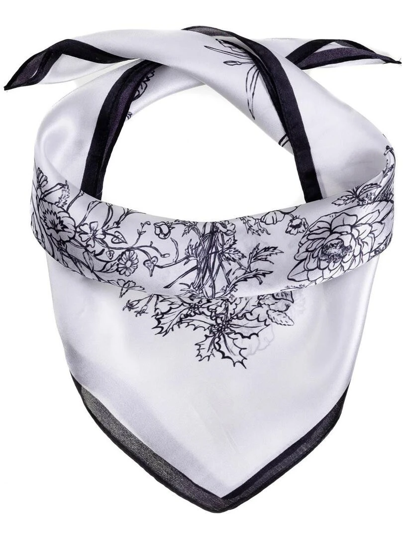 Carré de soie Piccolo Grapa Blanc