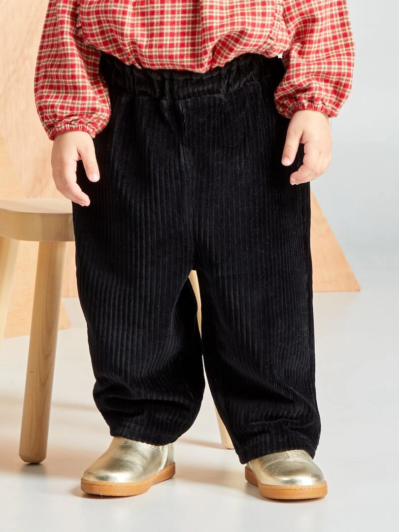 Ensemble pantalon en velours + chaussettes   2 pièces   noir