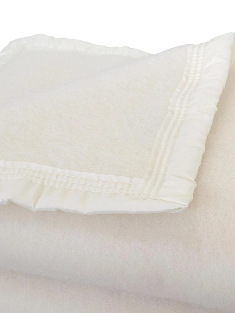 Couverture en 100% pure laine vierge 500g/m² Blanc