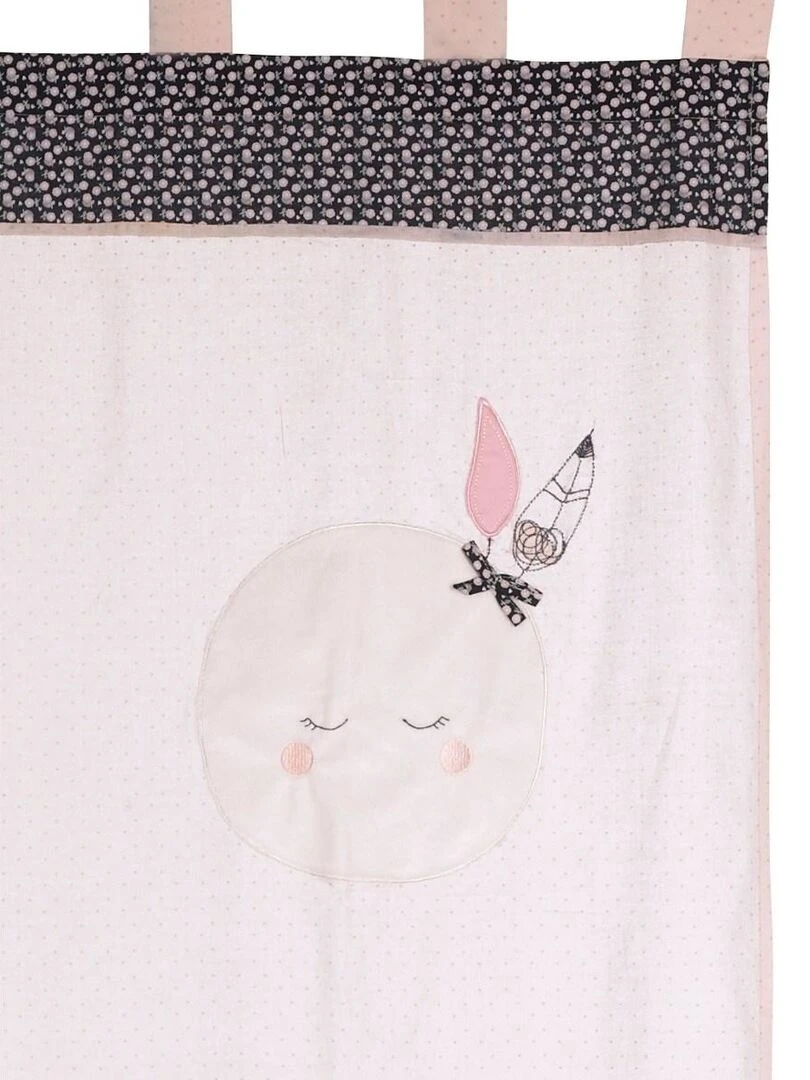 Rideau à pattes 105x180cm en coton rose   SAUTHON   Rose