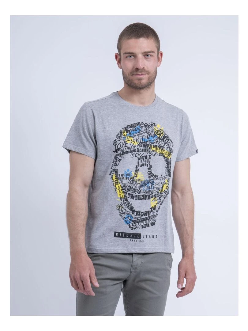T shirt col rond NUSKINO Gris