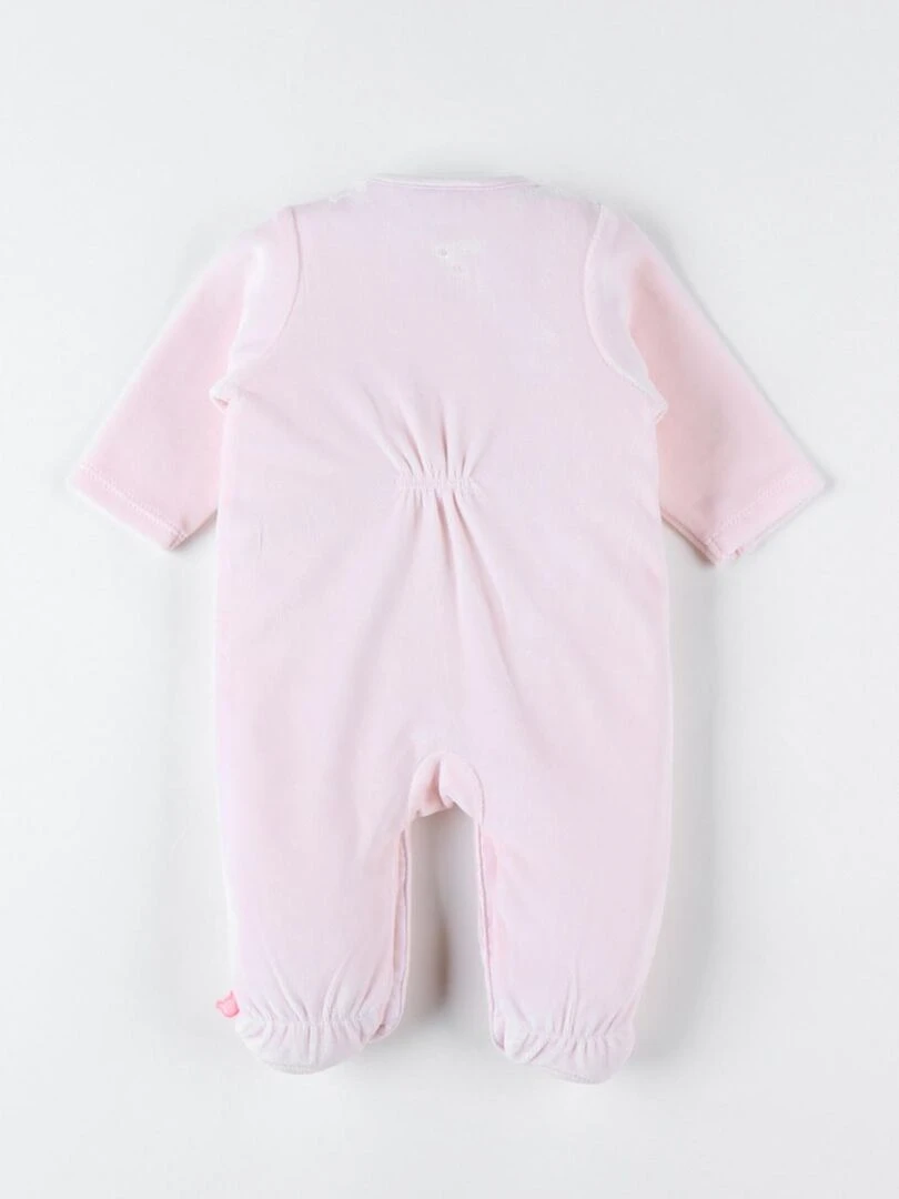 Pyjama 1 pièce fleuri en velours Noukie's Rose