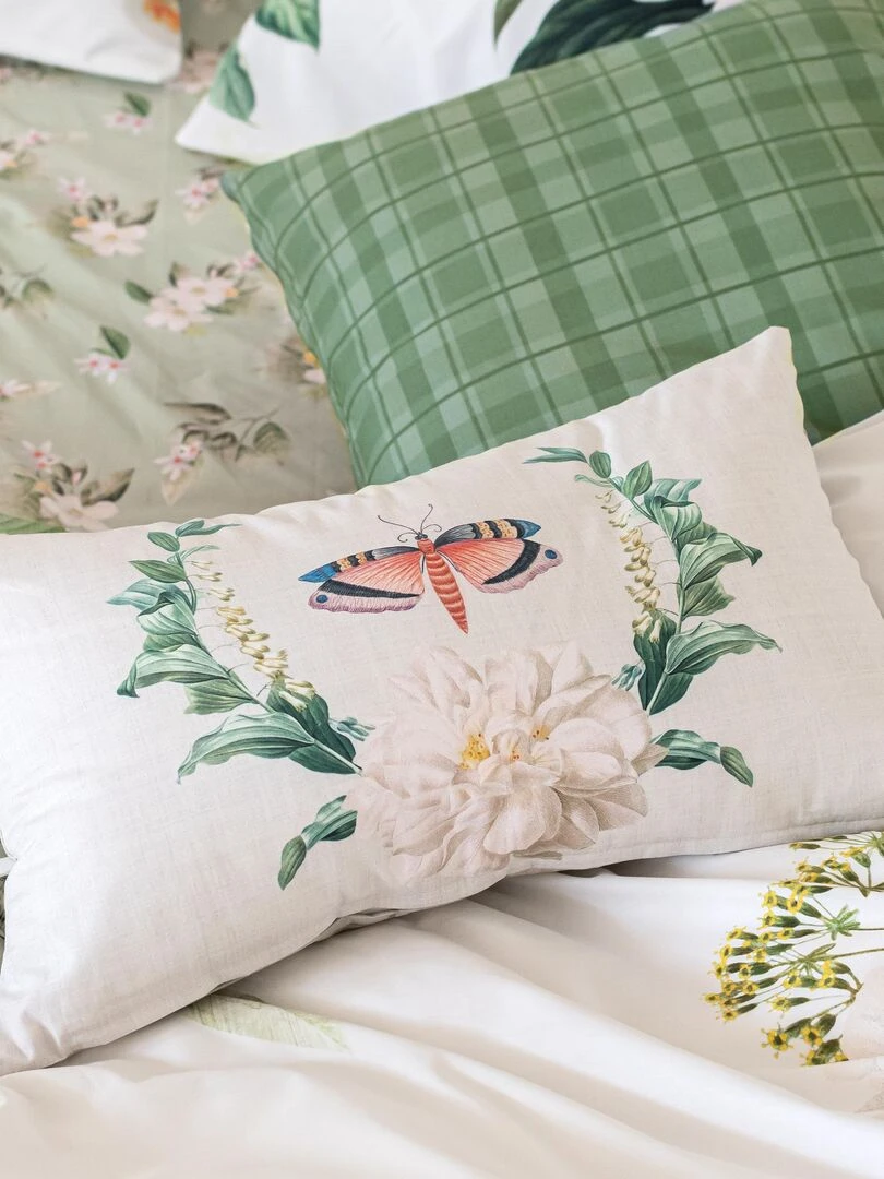 Housse de coussin Azahara "Happyfriday" Blanc