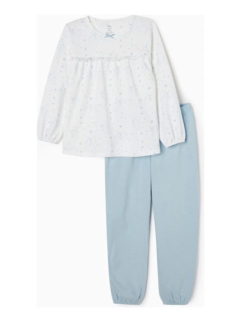 Pyjama en Coton Fille 'Bunny' manches longues ESSENTIALS LINE Blanc