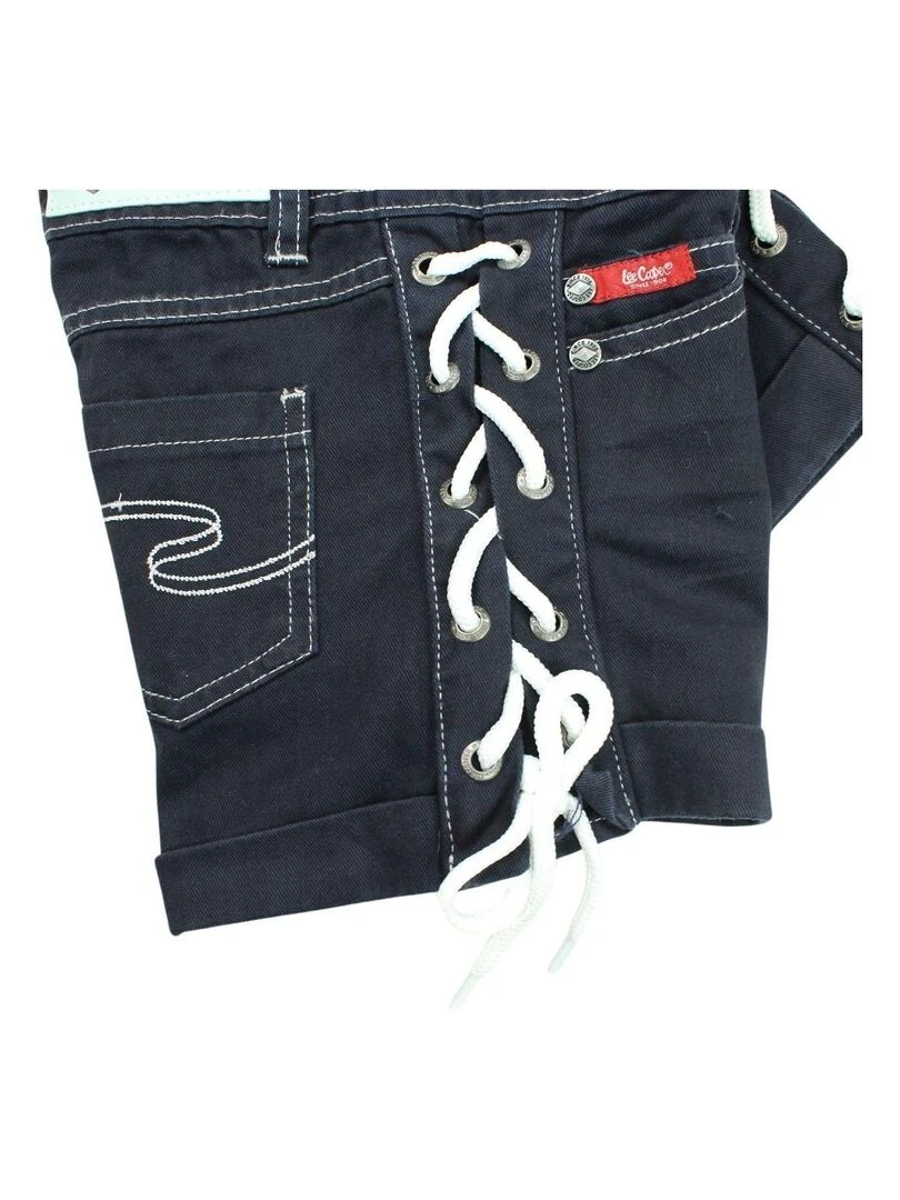 Lee Cooper   Short fille imprimé logo en coton   Bleu marine