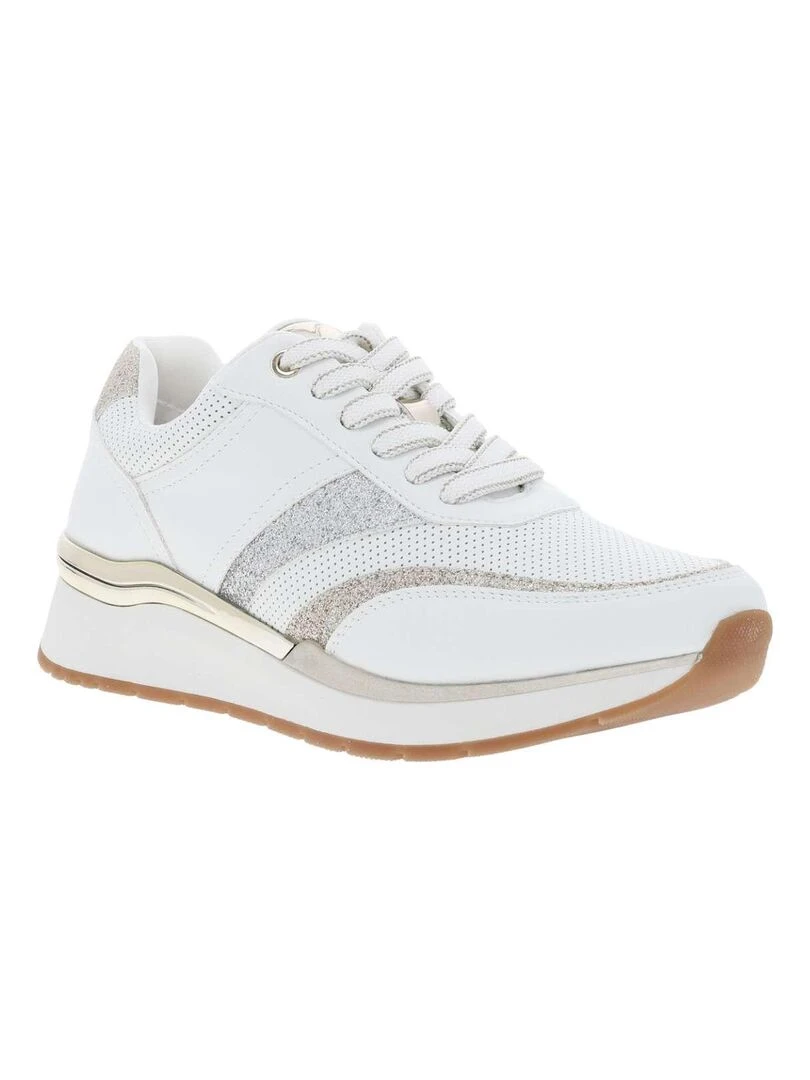 MARCO TOZZI Baskets basses talon compensé bas Blanc