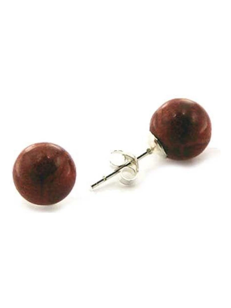 Boucles d'oreilles clou en gorgone Bijoucolor Rouge