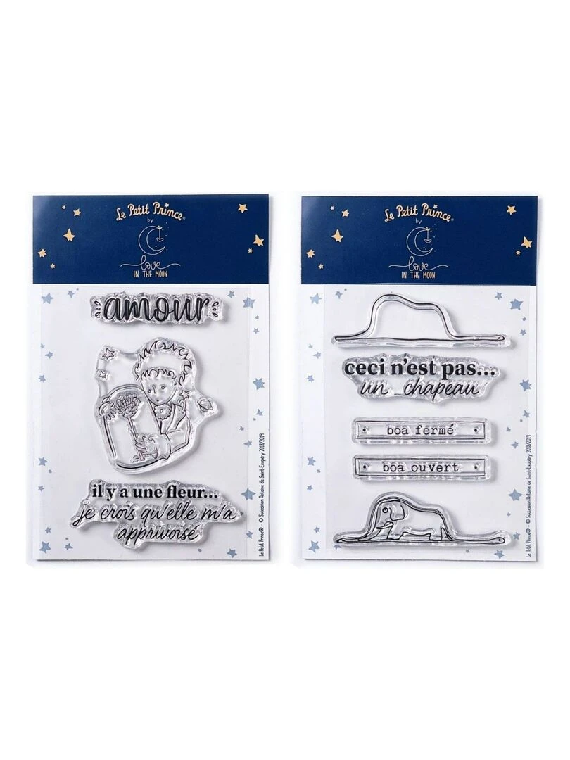 8 Tampons transparents Le Petit Prince Fleur et Boa N/A