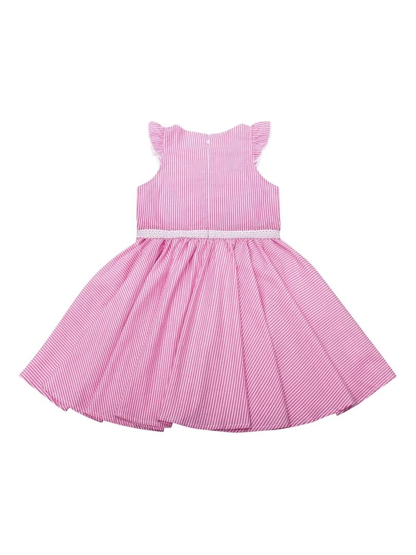 Robe Qui Tourne   Fines Rayures Rose  HEPBURN   La Faute à Voltaire   Rose