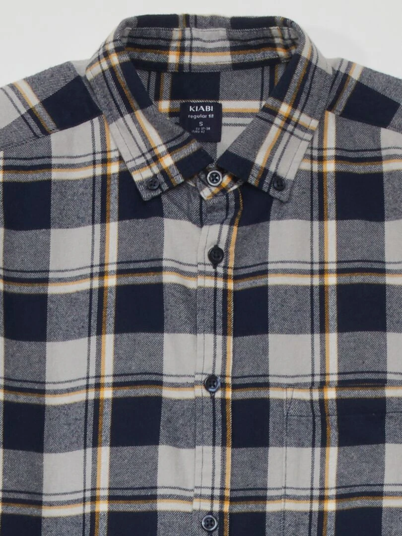 Chemise en flanelle à carreaux   Bleu/jaune