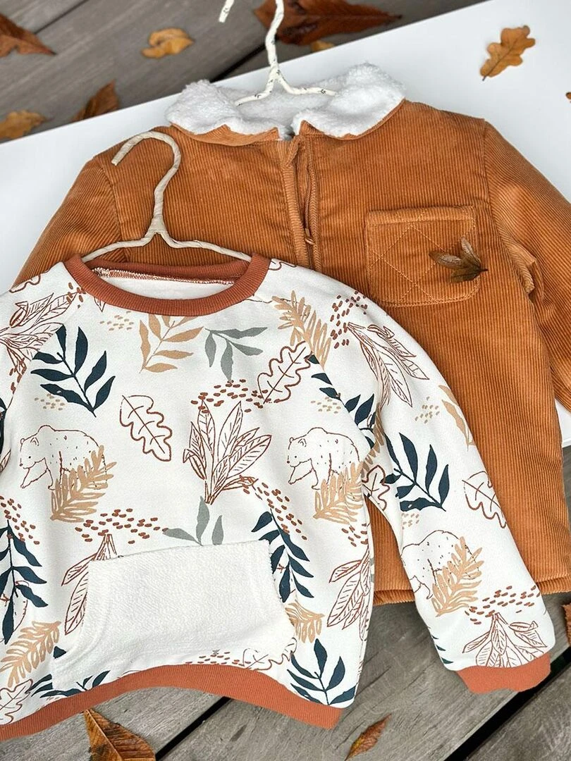 Sweat shirt enfant en molleton Wally   Camel