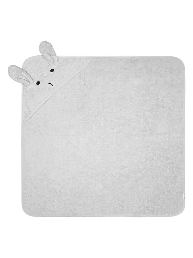 Cape de bain lapin en coton Gris