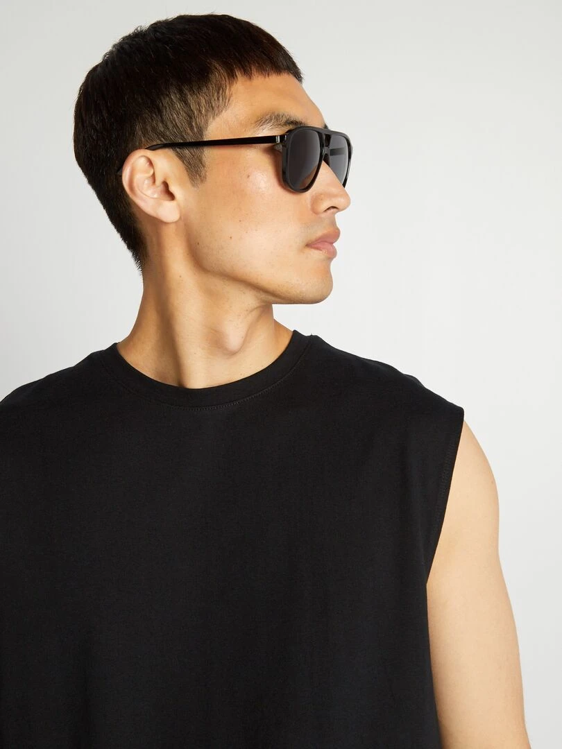 Débardeur en jersey uni   noir